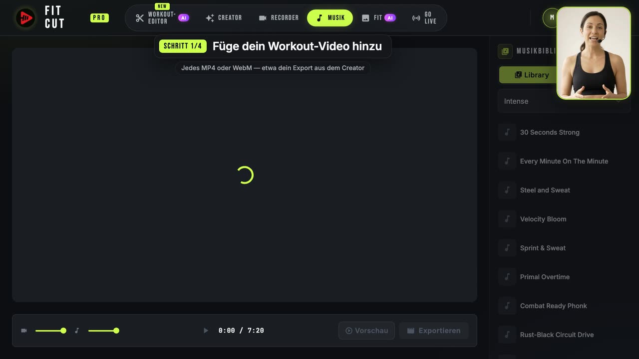 So fügst du Musik zu einem Workout-Video hinzu — Fit Cut Pro tutorial