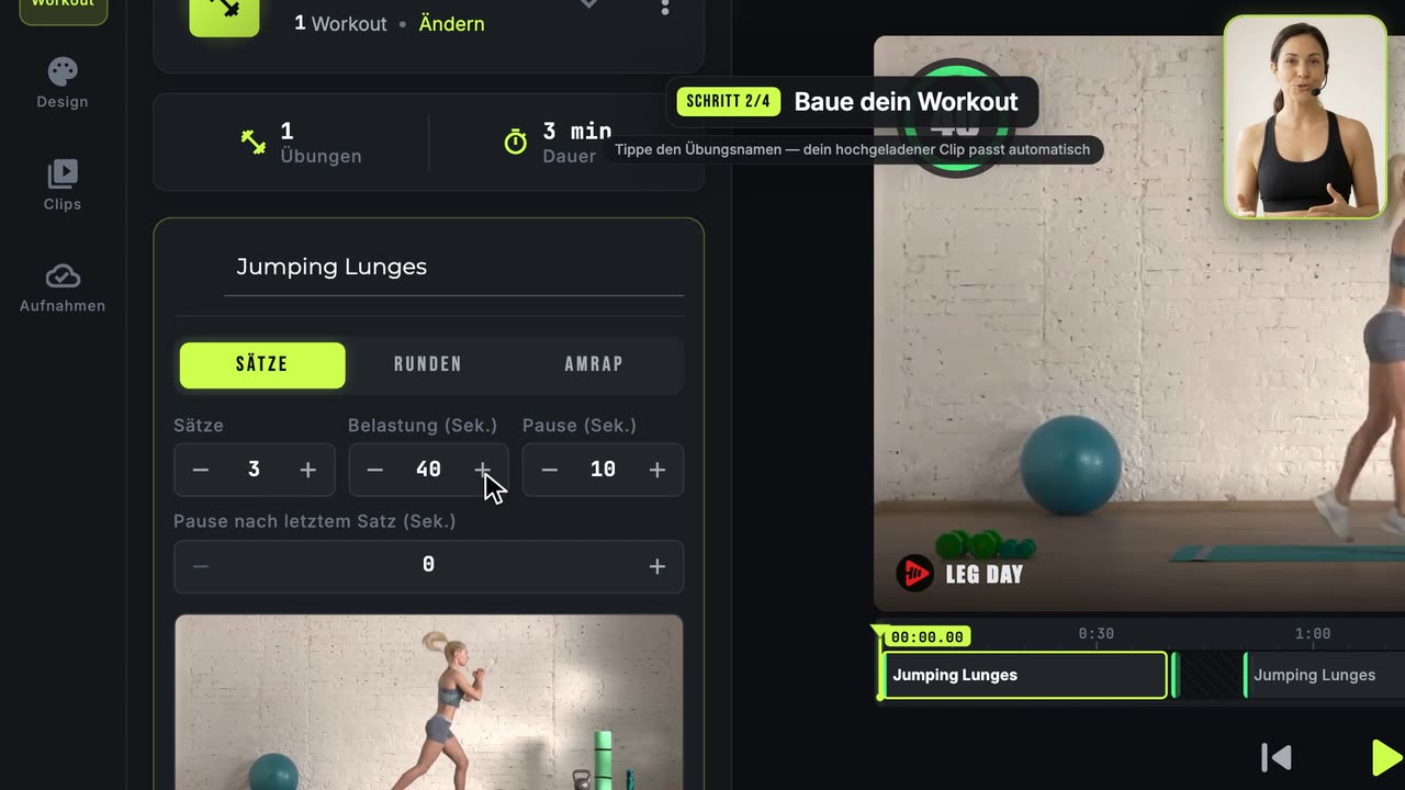So erstellst du dein erstes Workout-Video — Fit Cut Pro tutorial