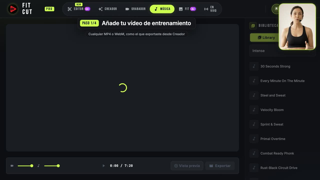 Cómo añadir música a un vídeo de entrenamiento — Fit Cut Pro tutorial