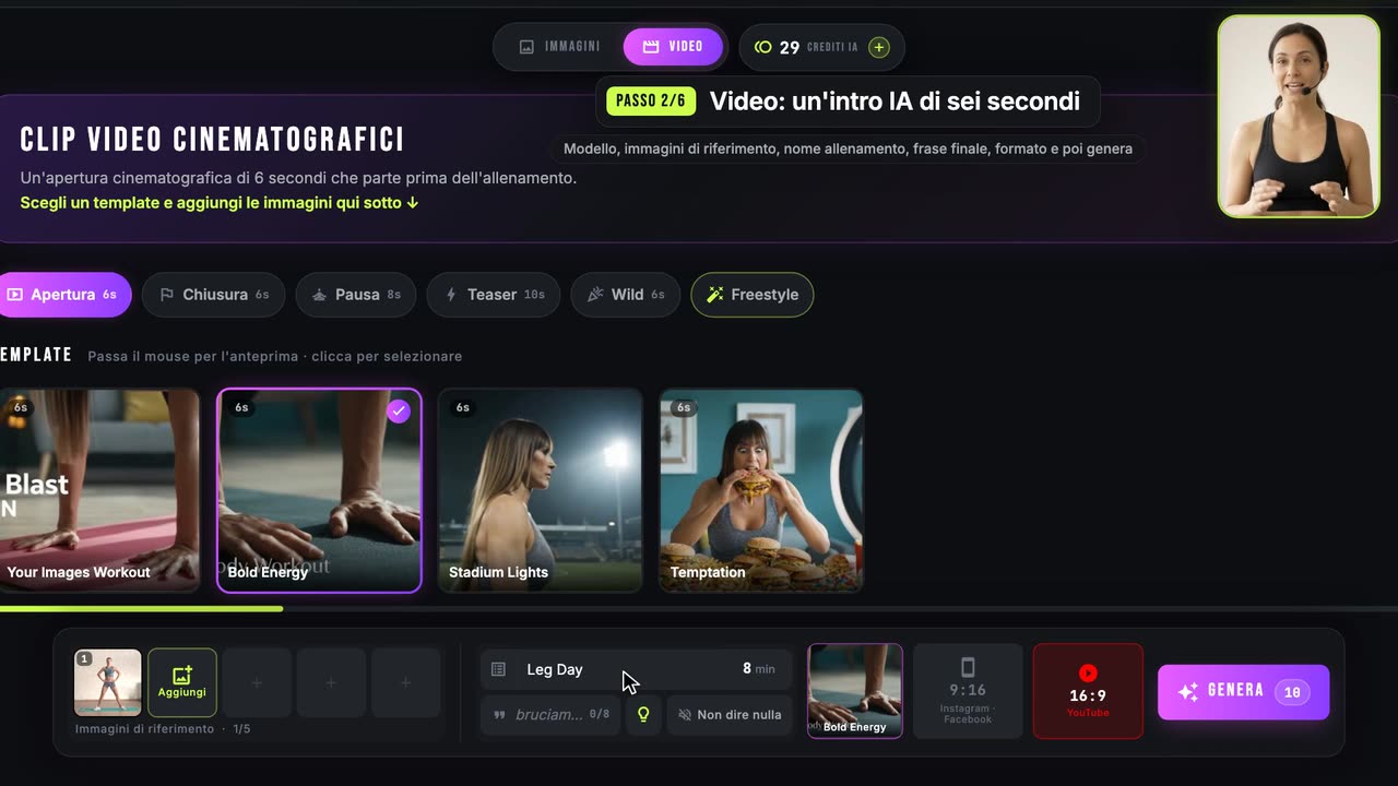 Come generare miniature, intro, chiusure e clip di pausa con l'IA per i tuoi allenamenti — Fit Cut Pro tutorial