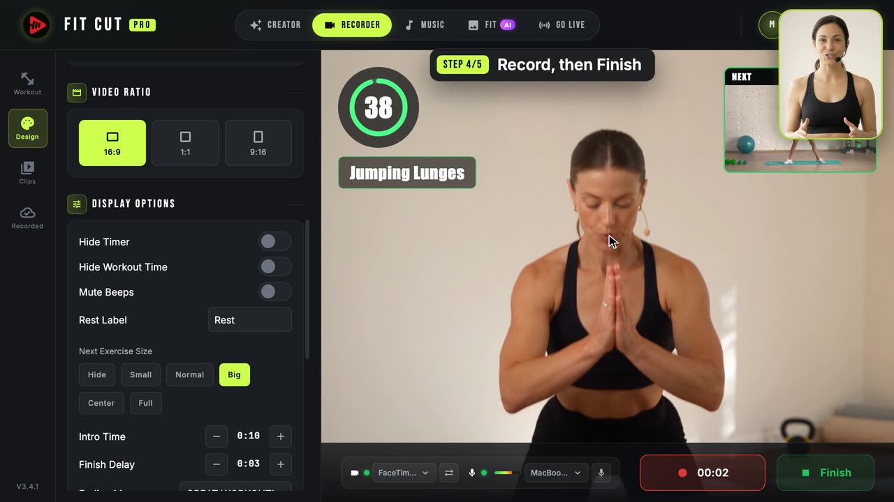 How to Record a Workout Video With a Live Timer — Fit Cut Pro